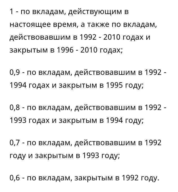 Компенсация вкладов сбербанка до 1991 года