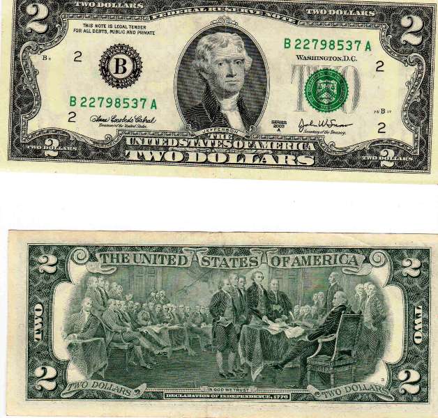 Купюра 2 доллара сша: разновидности банкнот и их ценность