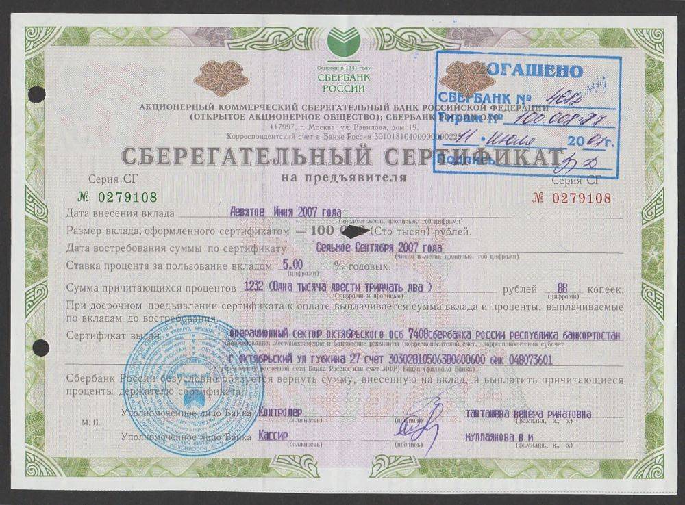 Сберегательный сертификат ВТБ 24: проценты
