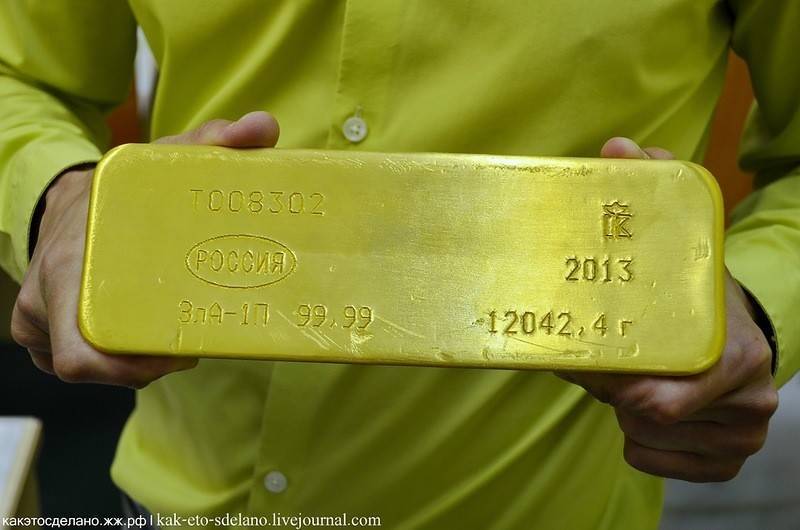 Сколько обычно весит стандартный слиток золота