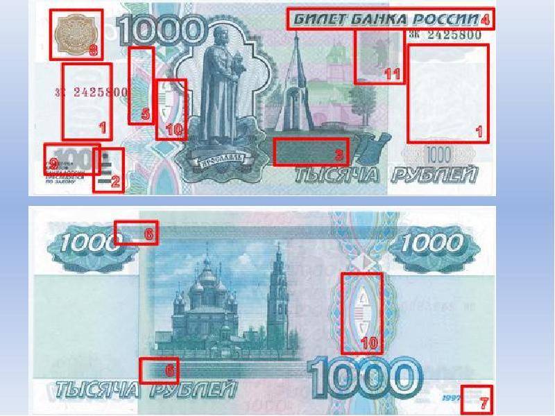 1000 рублей: описание банкноты и степени защиты