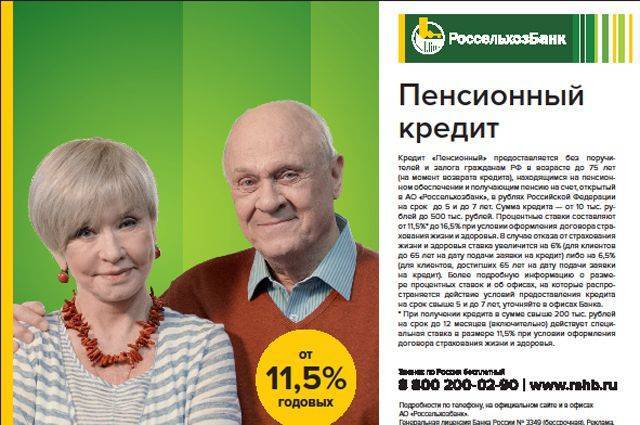 Россельхозбанк кредиты для пенсионеров в 2021 году: процентная ставка, условия получения без поручителей до 75 лет