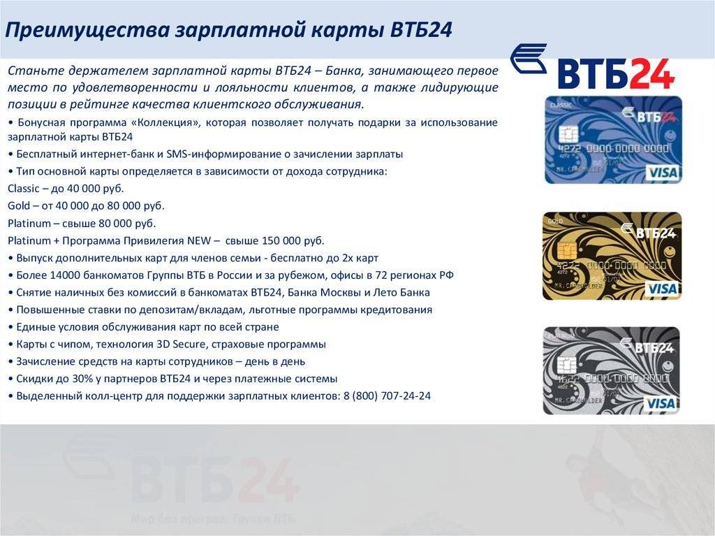 Золотая дебетовая карта ВТБ 24